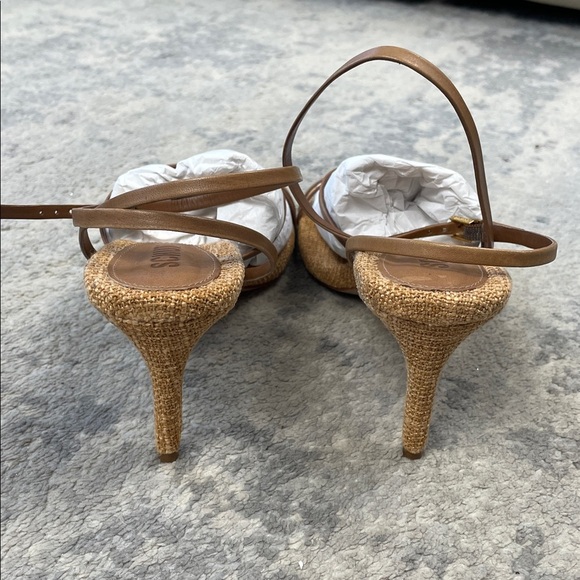 NIB Schutz Bari Ankle Strap Sandal Heels Brown Tan Sz 11 - Picture 9 of 13